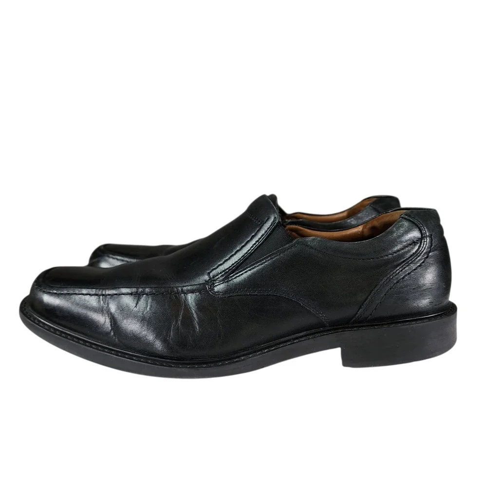 Johnston Murphy Loafer sz 9M Men Lewis Venitian Black Leather Slip On Dress Shoe